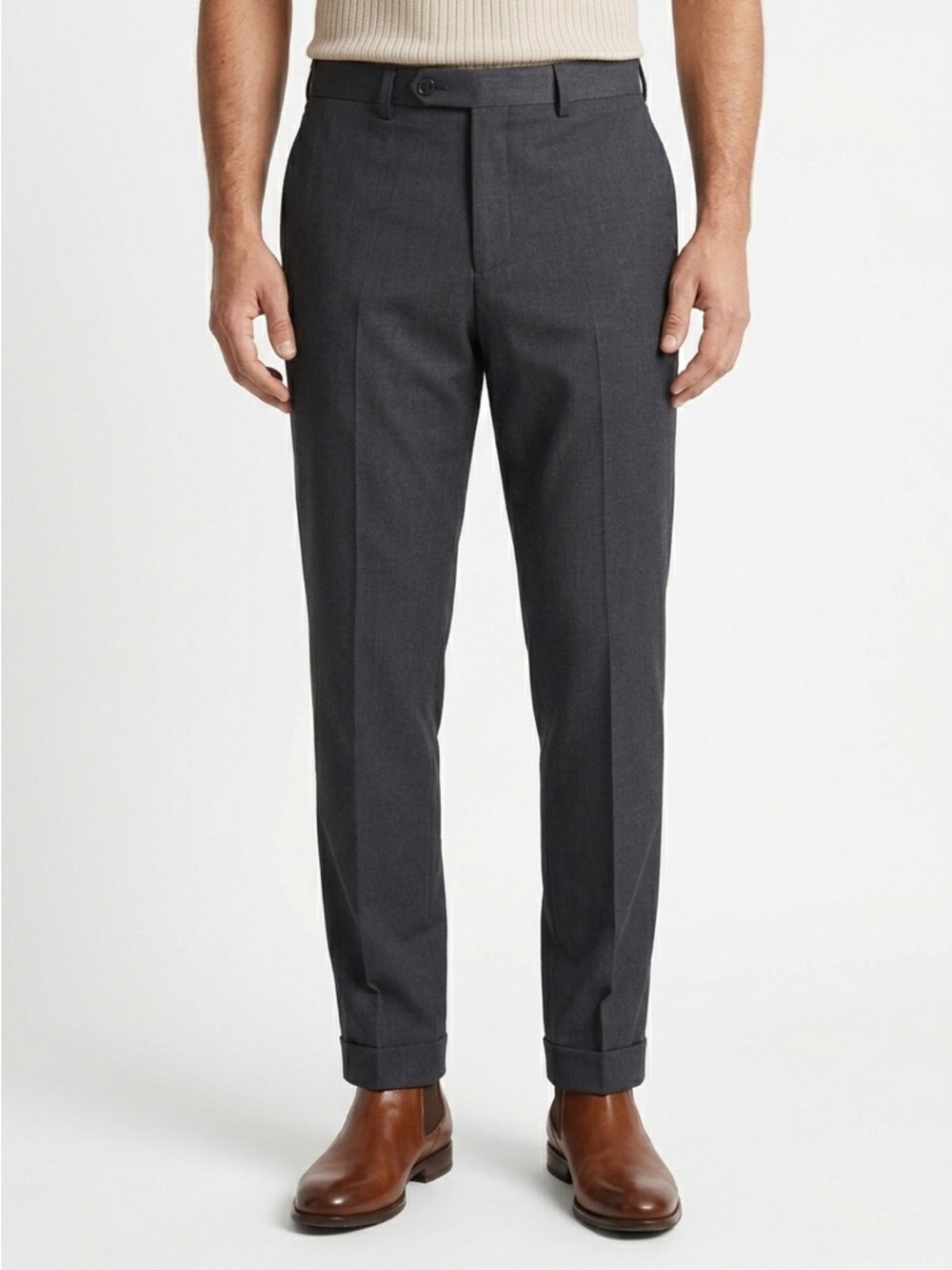 Lauren Ralph Lauren Flat Front Dress Pants NWT Poly Rayon Charcoal 34x32
